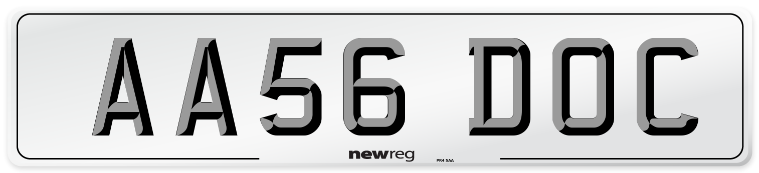 AA56 DOC Number Plate from New Reg